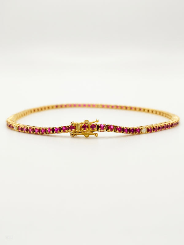 Tennis in Oro Giallo con Rubini e Diamanti