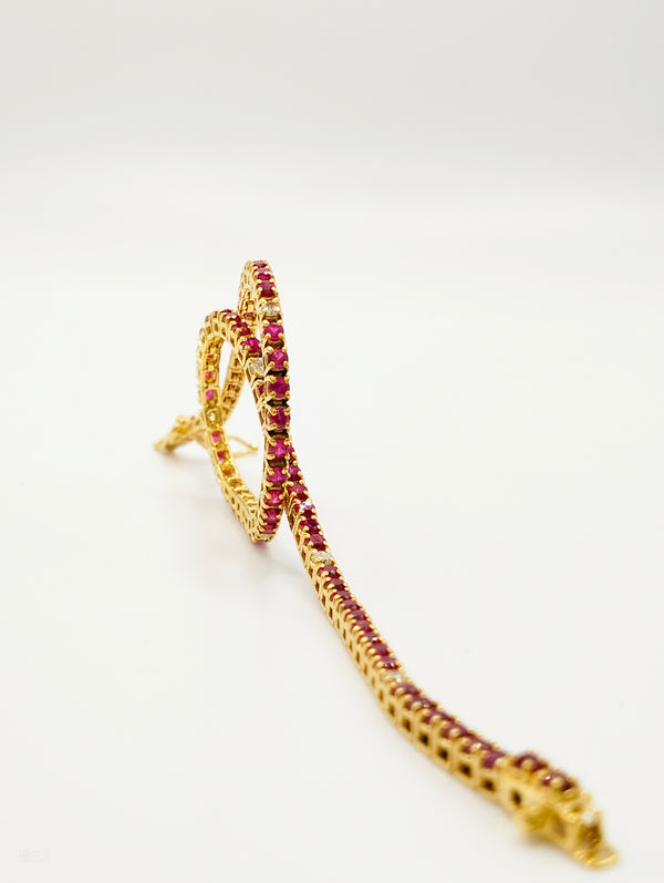 Tennis in Oro Giallo con Rubini e Diamanti