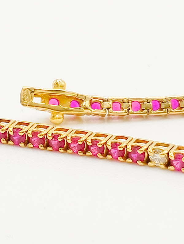 Tennis in Oro Giallo con Rubini e Diamanti