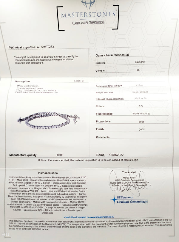 Tennis in Oro Bianco con Diamanti